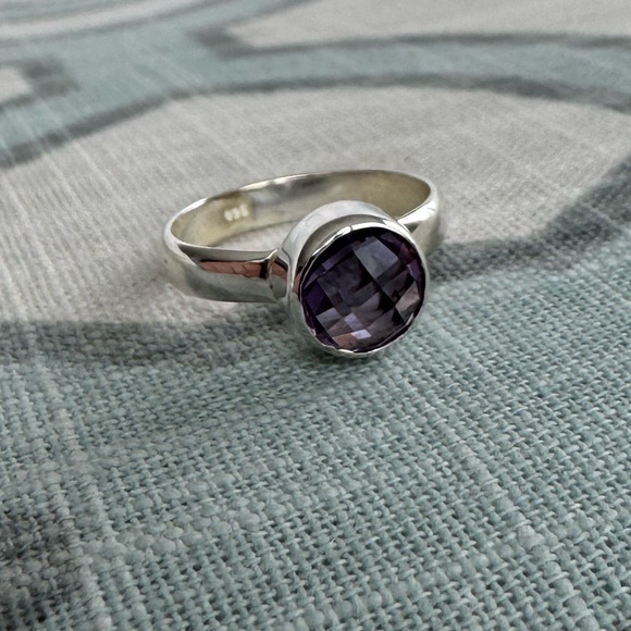 NWOT Sundance Midnight Chess Ring Amethyst Sterling Silver